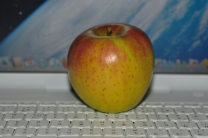 An apple on Mac